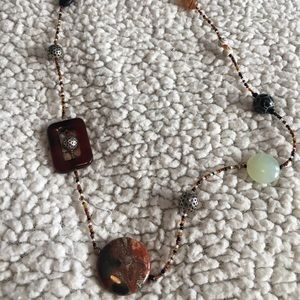 Handmade beaded necklace with real stones